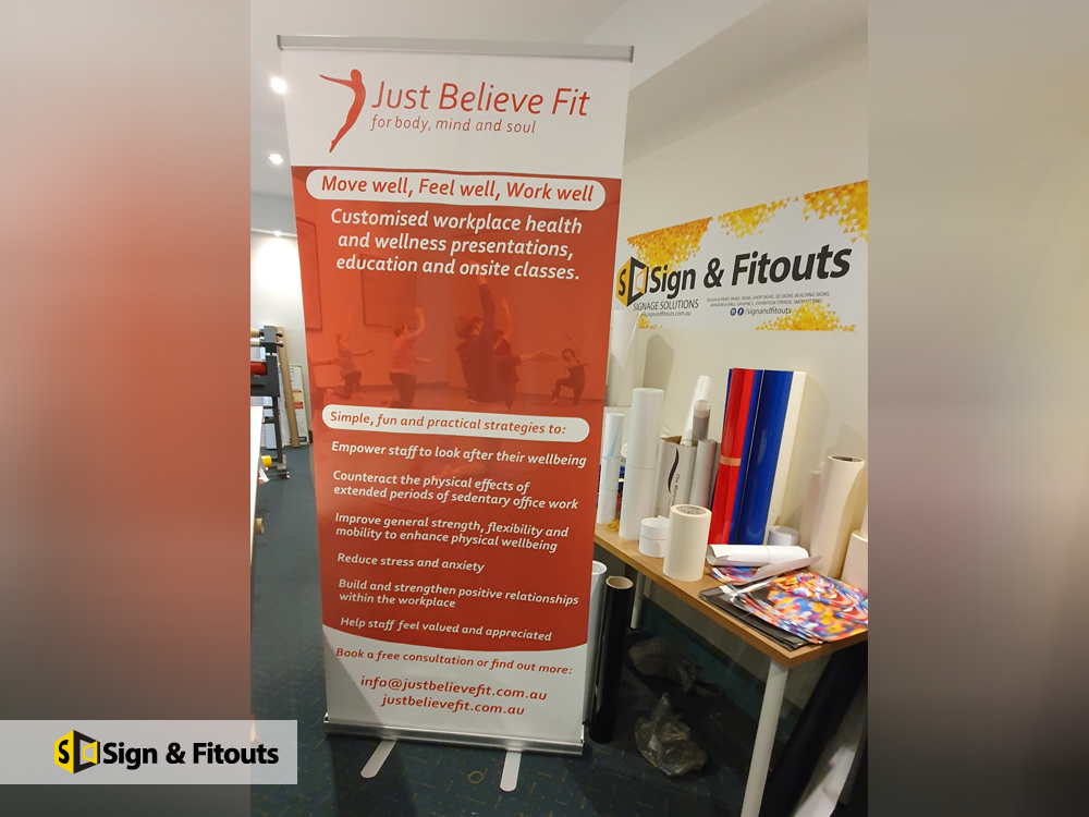 office signsignage thurnbury pull up banner indoor sign Sign And Fitouts